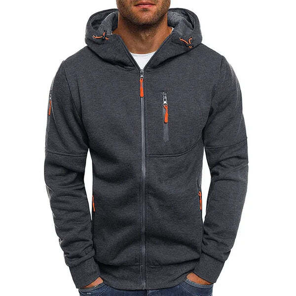 Chaqueta deportiva para hombre con bolsillos con cremallera