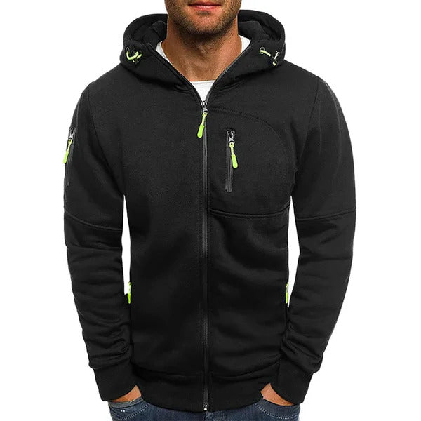 Chaqueta deportiva para hombre con bolsillos con cremallera