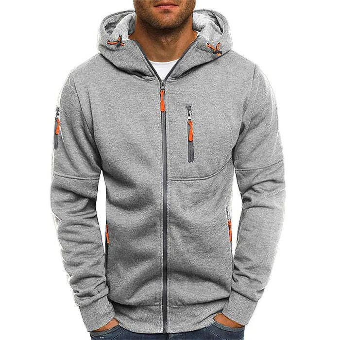 Chaqueta deportiva para hombre con bolsillos con cremallera