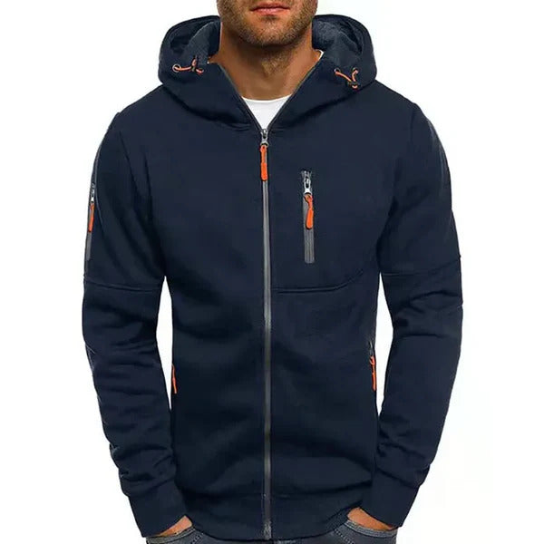 Chaqueta deportiva para hombre con bolsillos con cremallera