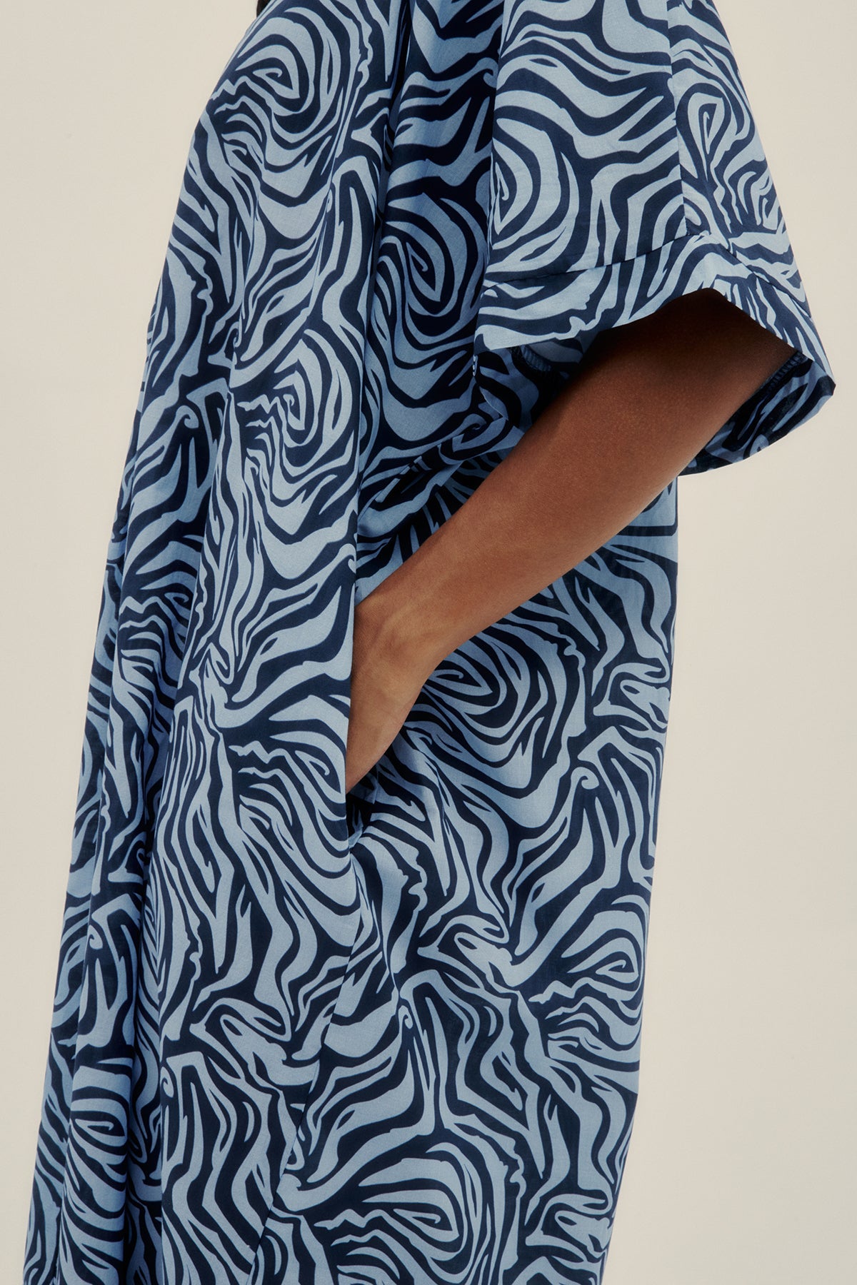 Kaftan Pao Zebra Azul