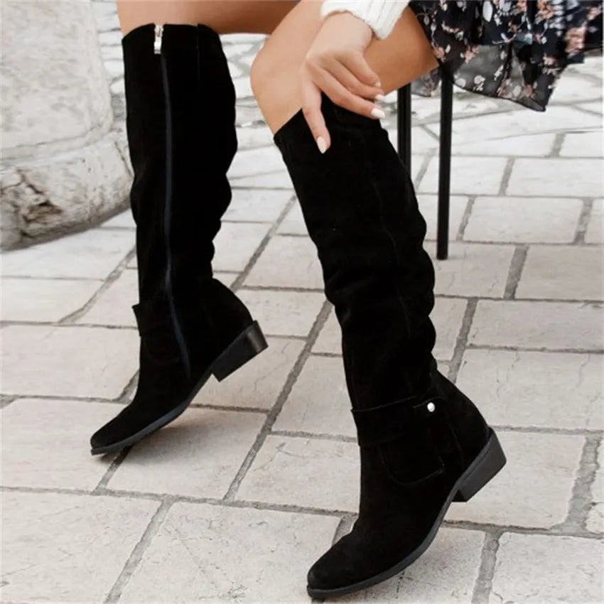 Botas Altas de Invierno con Cremallera – Estilo y Calidez para Mujeres