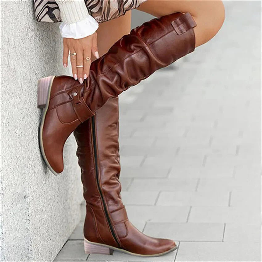 Botas Altas de Invierno con Cremallera – Estilo y Calidez para Mujeres